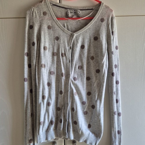 Bershka polka dot cardigan used, elastic, grey, size M