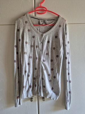 Bershka polka dot cardigan used, elastic, grey, size M