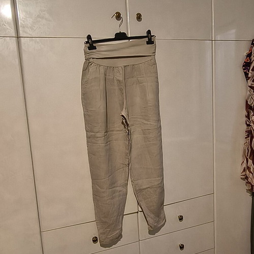 Linen set vest and salvari pants, beige, women's M/L
