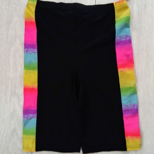 Sports shorts S like new, black with multicolor stripes