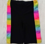 Sports shorts S like new, black with multicolor stripes