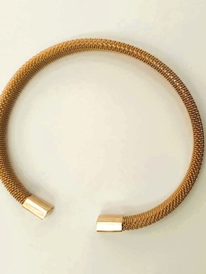 Ατσάλινο βραχιόλι Braid cuff σε χρυσό χρώμα, καινούργιο