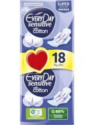 Every Day Sensitive Super Ultra Plus sanitary pads 18 pieces new