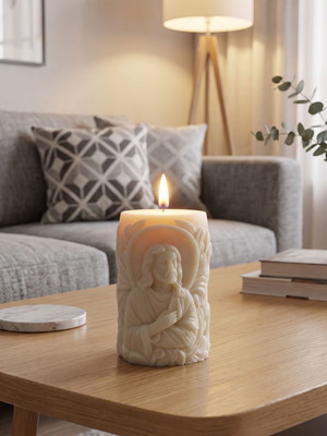 Soy Wax Candle with Myrrh Scent Jesus Christ Design new
