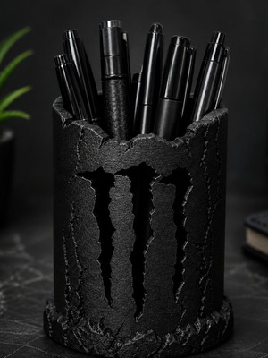 Monster pencil holder new, 10cm height 8cm diameter