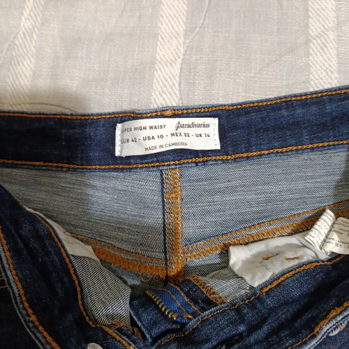 Stradivarius Blue Super High Waist Women's Jeans like new, size 42