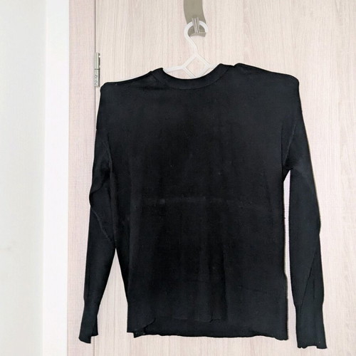 Sfera black blouse like new with shoulder cutouts and silver details