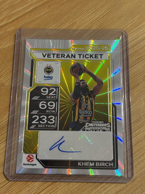 2025-26 Contenders EuroLeague Veteran Ticket Auto Khem Birch Holo σαν καινούργιο