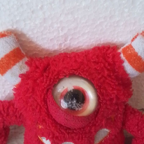 Vintage plush Monster Red Korimco Monstrous Cyclops used