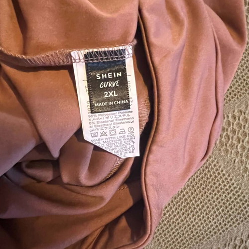 Shein Curve women's elastic pants leggings 2XL new, brown