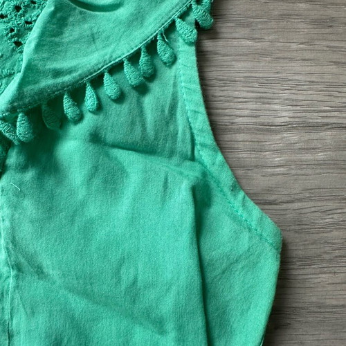 Attrattivo women set green like new, cotton trousers and blouse