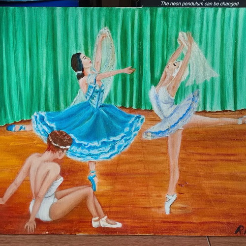 Canvas oil painting with ballerinas new 0.50x0.40