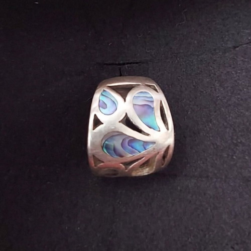 Silver ring 925 with abalone mother-of-pearl used