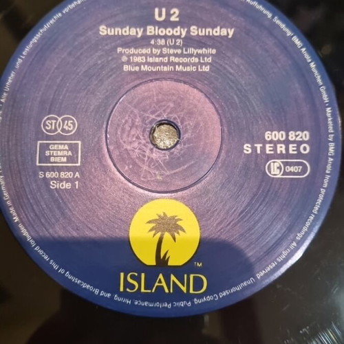U2 Sunday Bloody Sunday vinyl used, special remixes