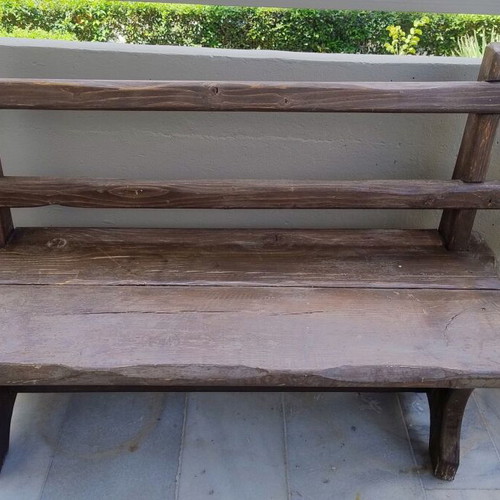 Wooden bench with stool, 120x47 cm, height 89 cm