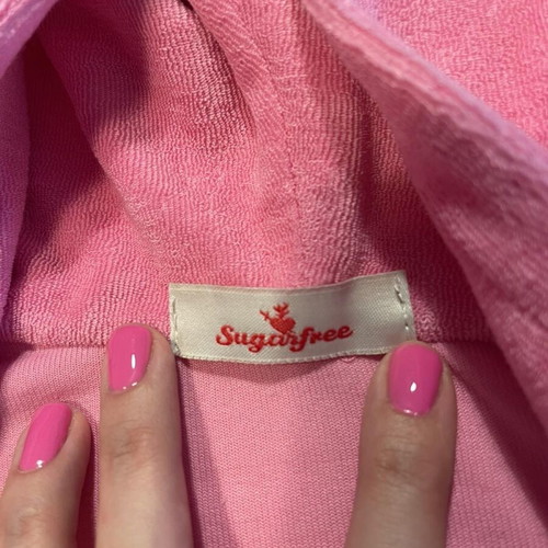 Sugarfree terry short-sleeve jacket with zipper like new, pink, size 152cm