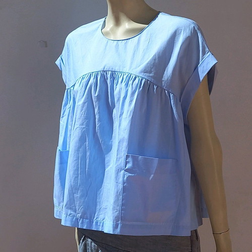 Zara cotton blouse in very loose fit, size XL, blue