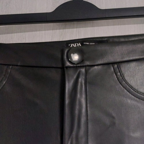 Zara leather leggings pants used, black, XS