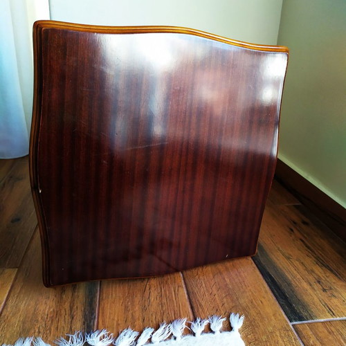 Classic wooden coffee table used, dark walnut finish