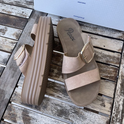 Parex platform sandals used, nude color, size 37