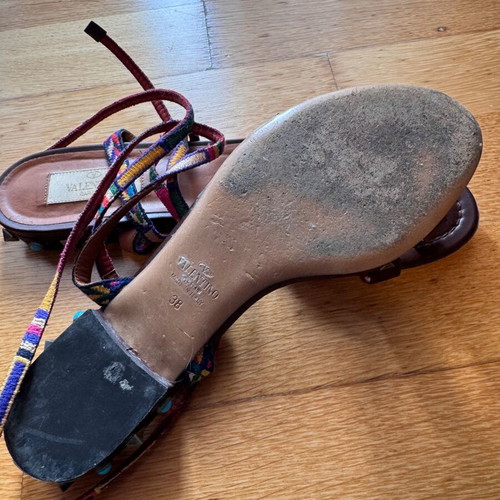 Valentino Garavani sandals used, brown with studs, size 38
