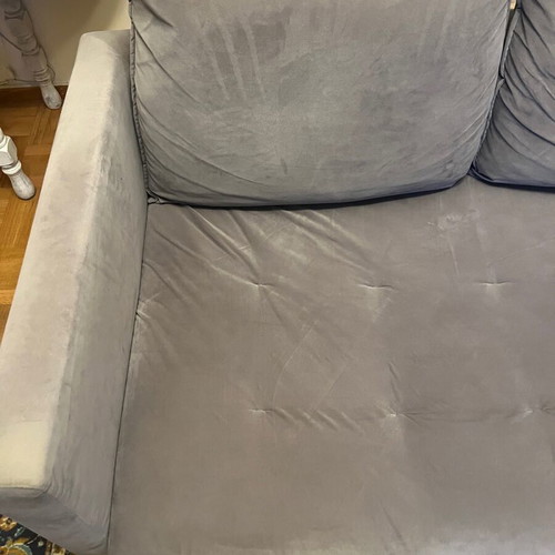 Sato Lucca corner sofa gray velvet like new