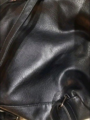 Backpack bag used, black, adjustable straps, faux leather