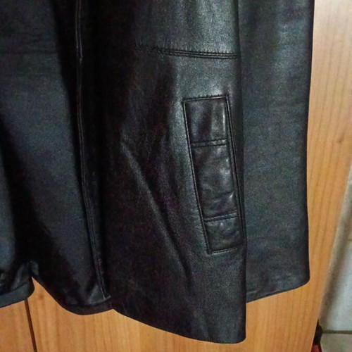 Leather jacket, black, size 5XL
