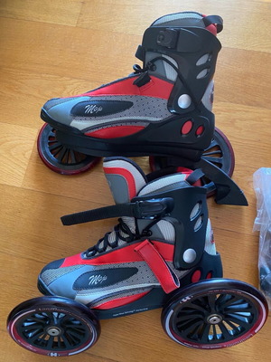 Mojo skates by Landroller inline skates like new, size 46 with accessories and knee pads