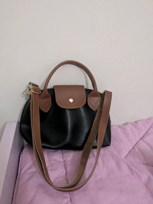 Handbag new, small size, black and brown with strap