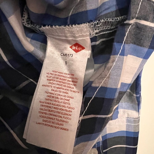 Lee Cooper Men's Checked Shirt Small New With Tags Black Blue