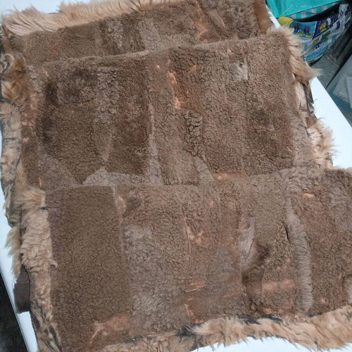 Leather Panta wall rug used 54x117 cm with wear marks