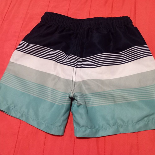 Striped microfiber swim shorts for boys used, size 140 cm