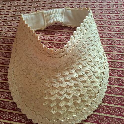 Handmade straw visor hat from natural palm leaves, like new