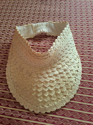 Handmade straw visor hat from natural palm leaves, like new