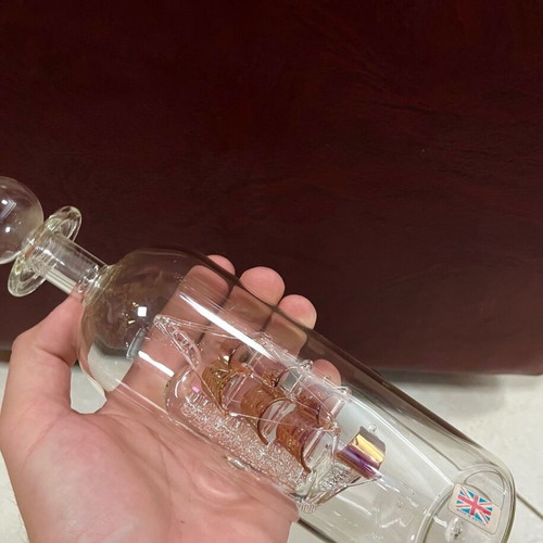 Ship in bottle collectible, new with wooden base