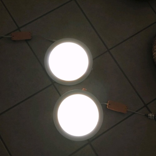 Led recessed lights used, pack of 5, 22cm, white and red