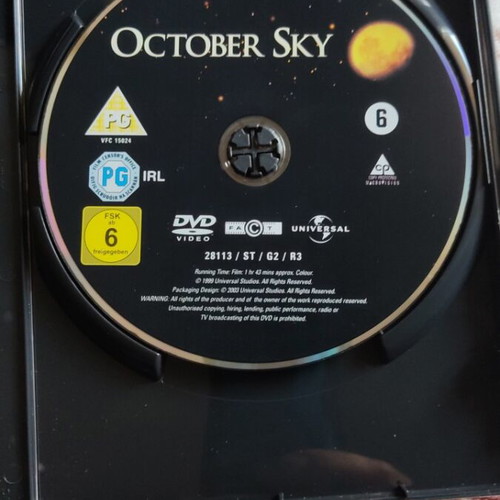 October Sky DVD like new with Greek subtitles