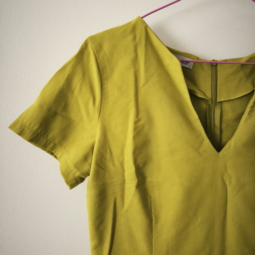 Mini dress, light green, short sleeve, back zipper