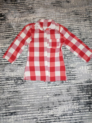 Women's checked shirt new, size S, white and red