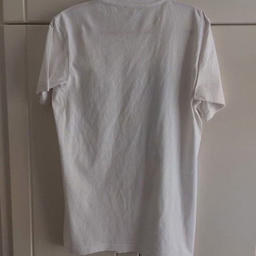 White t-shirt with print used, size L, 100% cotton