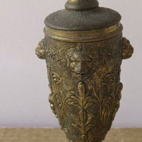 Italian Bronze Solid Amphora 60s used, height 42 cm