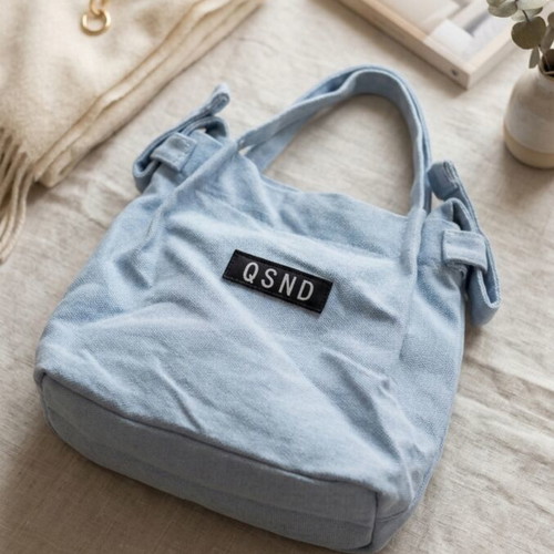 Blue Fabric Bag with Detachable Strap