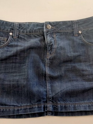 Vintage Lynne Y2K low-rise mini denim skirt Mandy, like new, size L