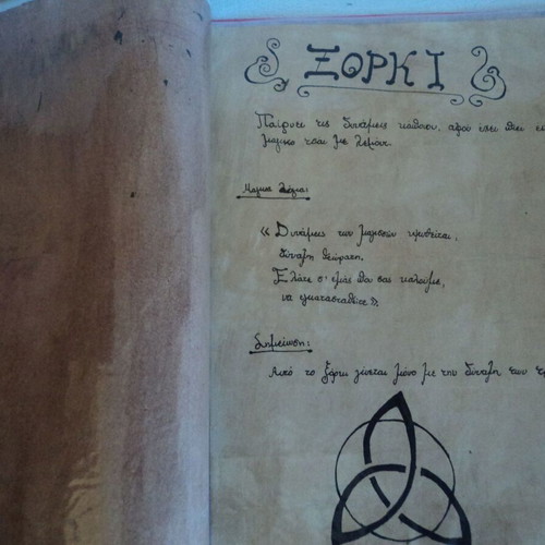 Magic book used, archive of 11 handwritten spells and images