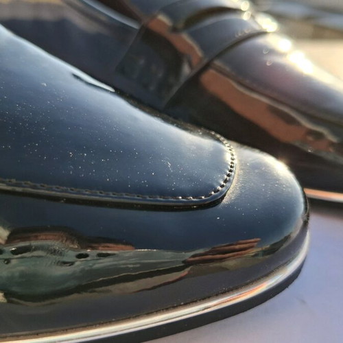 Loafers patent leather Mango like new, black with silver details, size 40