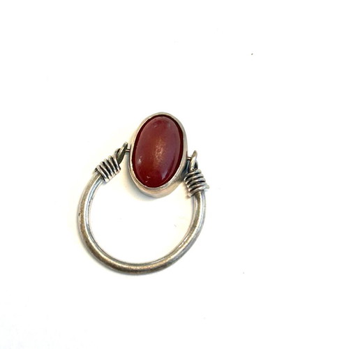 Handmade 925 silver carnelian ring pre-owned