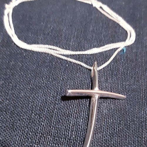 Napoli cross silver 925 new with long chain in gift pouch