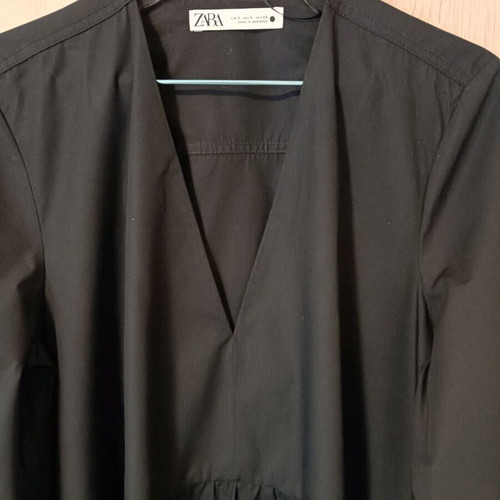 Zara voluminous poplin dress black, like new, size S