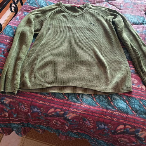 Puma knitted pullover size L like new, khaki